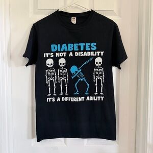 Diabetes Awareness Skeleton Graphic T-Shirt